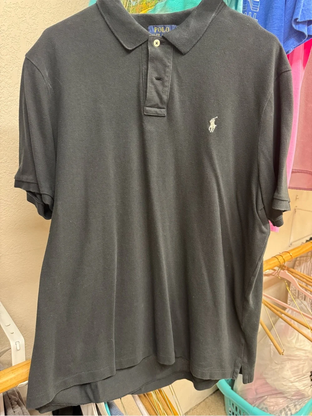 Ralph Lauren Black Polo Shirt with Embroidered Pony